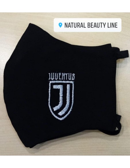 Mascherina Juventus squadre di calcio in cotone lavabile made in italy 